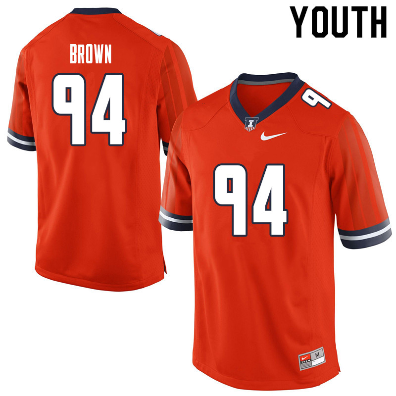 Youth #94 Verdis Brown Illinois Fighting Illini College Football Jerseys Sale-Orange